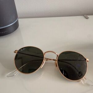 Ray-Ban Gold Frame Sunglasses with Dark Lenses